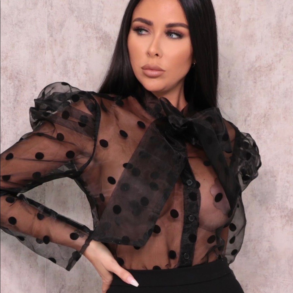 BRAND NEW Sheer Black Blouse